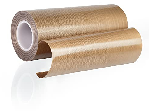 SENCOL Braun, 150 mm x 12 m x 0,18 mm, 100% Qualitätssicherung, PTFE-beschichtetes Fiberglas-Teflonband, Hochtemperaturband; Trocken-Förderband; Schweißdichtband