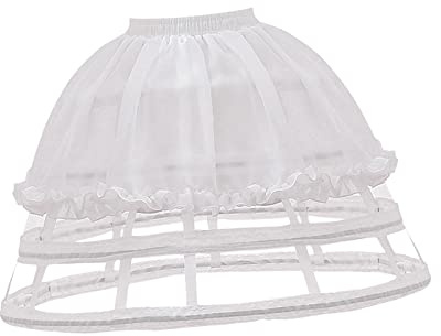 Oshhni Gabbia Gonna a Cerchio Sottogonna Lolita Crinolina Sottogonna Gonna Pannier Sottogonna Ragazze Hoops Pannier Sottoveste per Abito, Cosplay, Bianco