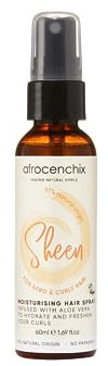 Afrocenchix Sheen Deep Moisture Hair Spray for Curly, Tested & Approved on All Curl Types Wavy, Straight, kinky, curly & Coils, Curl Reviving Spray Hydrates & Freshens Curls, Lightweight Scalp, 60ml