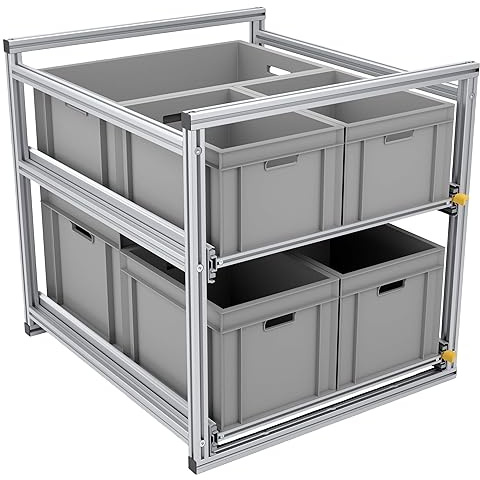 Schubladenauszug 80cm mit Etagen, 220kg Auszug- ideal zur Wohnmobilausstattung (Ebenen: 2)