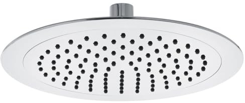 Schläfer 136020 | Pomme de douche ronde en laiton chromé de 25 cm, conception anti-calcaire haute pression en ABS, idéale pour la cabine de douche Monsun de Lux avec joint réglable universel G