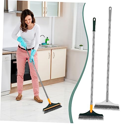 GOOHOCHY Multifunctional Bathroom Floor Brush Seam and Tile Corner Cleaning Head, Yellow-green 110x23x8cm, Groove and Crevice Brush for Bathroom and Kitchen Stain Removal