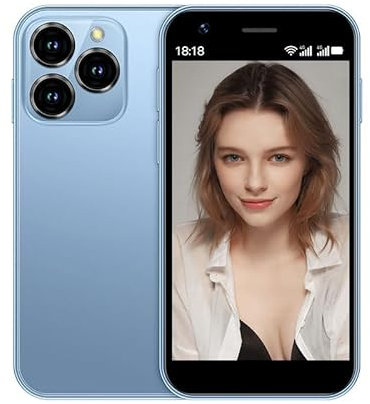 Hippoo Mini Phone, piccolo telefono 4G da 3,0 pollici, doppia SIM card, batteria 2000mAh, doppia fotocamera 2MP + 5MP, Android 10.0 quad core, telefono di backup adulto(Blu, 3GB+64GB)