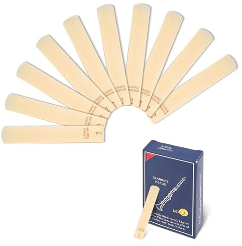 PETSTIBLE 10 Stück Bb-Klarinettenblätter Stärke 1/1,5/2/2,5/3/3,5 Holzblasinstrument-Teile (2,0)