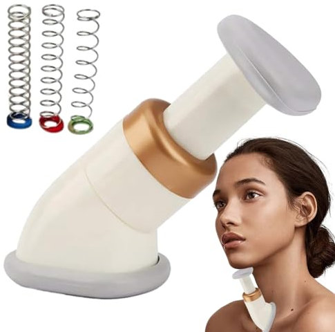 Neckline Slimmer - Masajeador de tonificación de cuello y barbilla, masaje facial y cervical para hombres y mujeres, dispositivo de entrenamiento facial Qumiuu