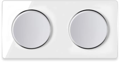 OneKeyElectro - Juego de interruptores de luz con Cubre Interruptor (2 unidades, 1 compartimento y marco de cubierta de cristal, 230 V16 A), color blanco