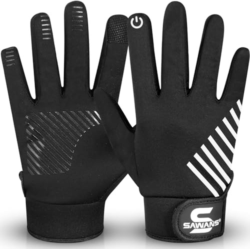 SAWANS Gants Thermiques pour Hommes, Gants de Cyclisme, résistants à l'eau, pour écran Tactile, Coupe-Vent, Gants d'hiver, Gants de Course à Pied, Gants de Conduite pour Dames, antidérapants,