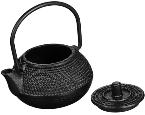LeGDOr 8pcs Cast Iron Teapot Tea Set Vintage Teapot Water Tea Pot Dollhouse Miniature Decoration Cast Iron Teakettle Small Tea Kettle Decoration Japanese Teapot Car Trim Tea Maker Antique