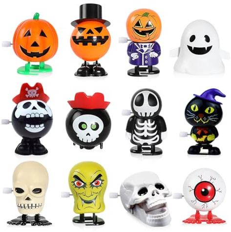 Capaneus 12 Stück Aufziehspielzeug Halloween-Spielzeug für Kinder, Goody Bag-Füller, Stil B