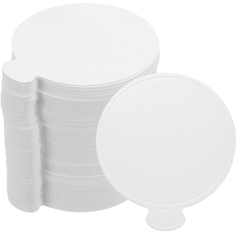 sourcing map 100pcs Mini Cake Boards, Mousse Cake Cardboards Round Cake Bases Plates Cupcake Dessert Displays Base Tray for Cupcakes, Cakes, Dessert Base - Grease Proof (White)