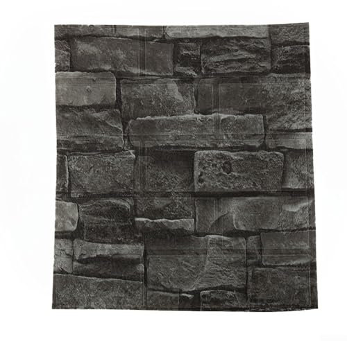 Entgoinggo Juego de adhesivos 3D para pared de ladrillo, paneles de espuma impermeable, decoración de piedra, para sala de estar, dormitorio, cocina, hogar, 10 piezas, color negro, 35 x 38 cm