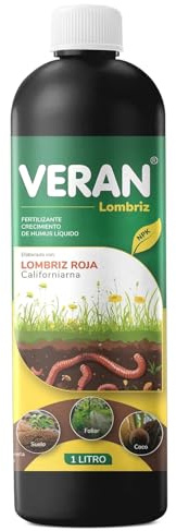 VERAN | Humus de Lombriz Liquido 1L | Enriquecido con Minerales, Algas Marinas, Aminoácidos y Micronutrientes Quelados | Hummus de Lombriz Plantas Liquido | Fertilizante de Crecimiento