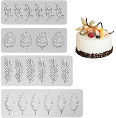 4 Pièce Moule Silicone Patisserie, Moule Patisserie Moules à Pâtisserie, 4 Formes Moule Bonbon Silicone Sans BPA, Moule En Silicone Patisserie