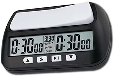 Schachuhr, Digitaler Schachtimer mit Akustischer Alarmfunktion, Schwarz, Englische Version, Professionelles Zubehör für den Einsatz