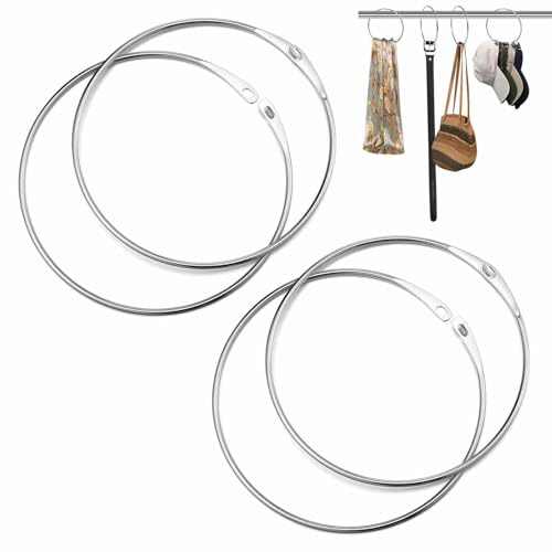 HUAEDNWKYI Anelli Portachiavi in Acciaio Inox, Set da 4 Anelli di Grandi Dimensioni, Diametro 15 cm, robusti e Resistenti, Adatti per Chiavi, Accessori e Oggetti Vari, multifunzionali