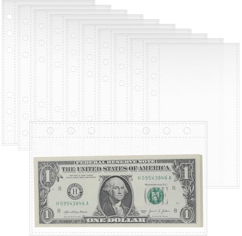 20 buste per raccoglitori A6, senza cerniera, con design a indice, in PVC trasparente, per documenti, quaderni, carte
