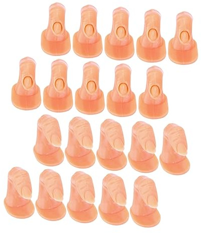 OUNONA 20pièces Faux Doigt Pour Manucure Entraînement Doigt Simulé Accessoire Nail Art Modèle Pratique Débutants Professionnels