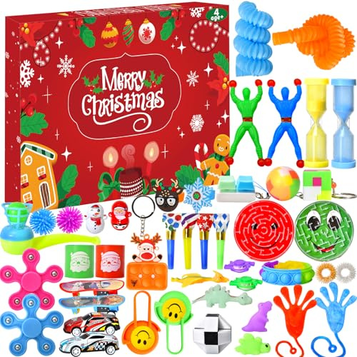 Fidget Advent Calendar, Advent Calendar 2025 for Kids, Christmas Countdown Calendar Toys for Boys Girls, Xmas Present Party Favor Presents for Toddler