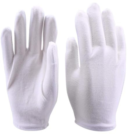 Tmboryuu 3 Pairs White Cotton Gloves Coin For Women Men Serving Archival Cleaning Jewelry Silver Inspection Disposable Latex Free For Men
