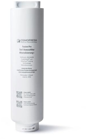 OsmoFresh 5in1 Filter Fusion Pro | Membranschutz | ScaleShield | Frischer Geschmack | pH ca. 7 | Mineralisiertes Osmosewasser