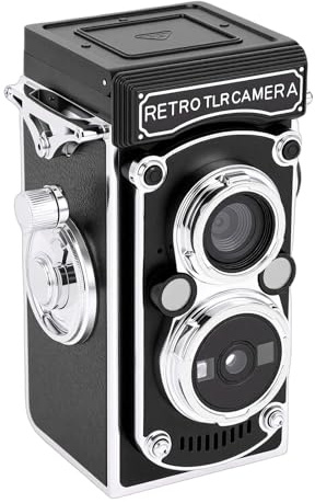 XUMIUZIY Mini Appareil Photo Numérique Vintage, Appareil Photo Portable Rétro à Mise au Point Automatique avec Deux Filtres et Batterie 1000 MAh, Vidéos Full HD 2,7 K et 24 Millions de (Black)