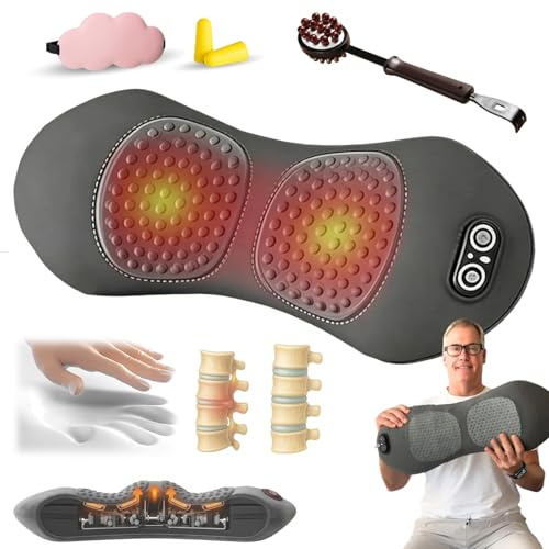 2026 Deep Comfort 3 in 1, Deep Comfort 3 in 1 Massage Pad, Medieval Deepcomfort 3in1 Massage Pad, Ergo Pur MassagegeräT, mit Erwärmung, Vibration & Traktion, Schmerz lösen(LightGrey,Batterie)