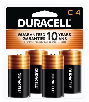 Duracell Coppertop C Alkaline Batteries, 4 Count