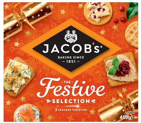 JACOB'S Biscuits for Cheese Carton Crackers, 7 Variety Assortment, 450 g | Delicious Buttery Crackers, Perfect for Sharing, Vegetarian Option, Gourmet Quality