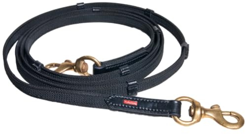 Karlslund Supergrip Zügel, Mit Stegen, Schwarz, messing