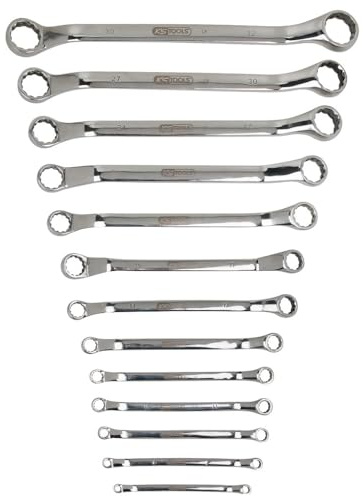 KS Tools 964.1150 EDELSTAHL Doppel-Ringschlüssel-Satz, gekröpft, 13-tlg.