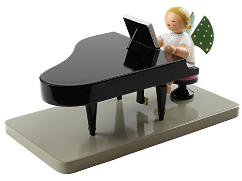 Wendt & Kuhn Blond Handbemalt Grunhainichen Blond Engel Grand Piano Figur geschlossen