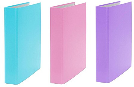 3x Ringbuch / DIN A5 / 4-Ring Ordner / Farbe: je 1x türkis, pink und lila