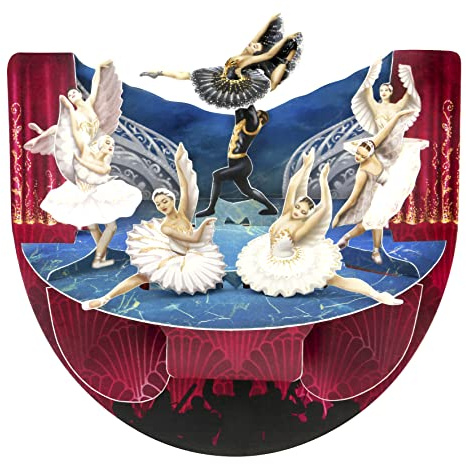 SANTORO Popnrock, Tarjeta De Felicitación Emergente 3D - Ballet Del Lago De Los Cisnes - Para Ella, Para Mamá, Cumpleaños, Día De La Madre