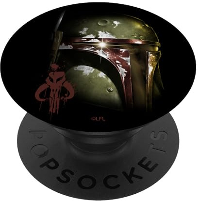 PopSockets Star Wars Boba Fett Mandalorian Helmet PopSockets PopGrip: Swappable Grip for Phones & Tablets