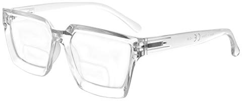 Eyekepper Bifokal-Lesebrille Damen – Stylische Bifokal-Lesebrille, klare Linse, übergroßer Rahmen