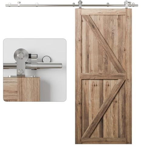 Wolfbird 152CM/5FT Schiebetürbeschlag Schiebetürsystem Gleitschiene Holzschiebetür Rostfreier Stahl Bausatz