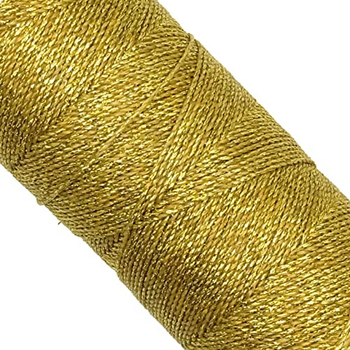 LINHASITA Trådspole vaxad tråd 100 gr/170 meter 1 mm tjock, polyester 30 färger (guld)