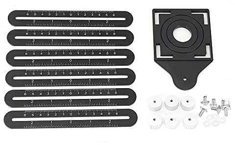 ANCLLO Regla de medición de múltiples ángulos, guía de perforación de baldosas de cerámica, herramienta de medición de 6 pliegues para bricolaje Handyman constructores carpinteros, azulejos artesanos