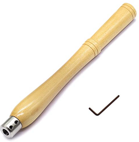 Dirtech Manico intercambiabile in faggio massiccio con apertura da 12 mm, strumenti per tornitura del legno carburo, strumento per tornio in legno di carburo, strumento di finitura più ruvido