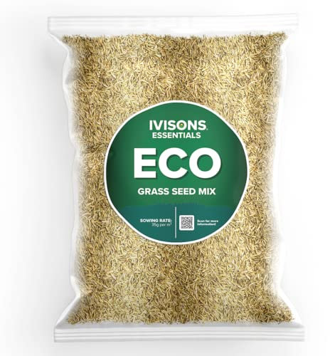 Ivisons Eco Lawn Grass Seed with Micro Clover | Self Fertilising Quality Certified Seeds | Low Maintenance Drought Resistant Lawn Seed | Super Green Fast Growing Mix (2kg)