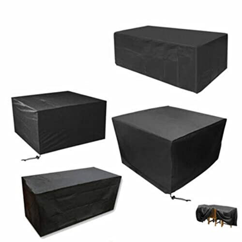 Leju Art Abdeckhaube Gartenmöbel 330x250x75cm Gartentisch Schutzhülle Wasserdicht 420D Oxford Anti-UV Reißfest Rechteckige Paletten Möbel Abdeckung Aufbewahrungsbox Schwarz