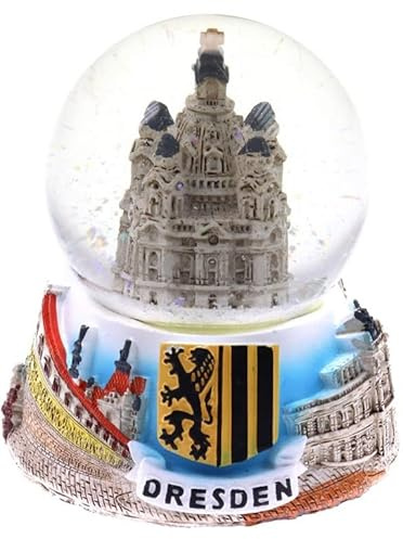Schneekugel Dresden Frauenkirche Zwinger Semperoper Fürstenzug Souvenir