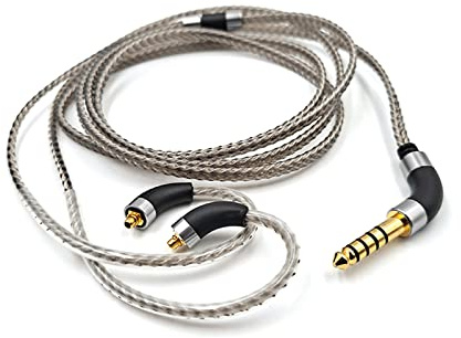 okcsc Earphone Cable MMCX Silver Plated High Purity Monocrystalline Copper Fits Final Audio E4000/E5000/B1/B2/B3/A8000/Make1/Make2/Make3 IEM with 4.4mm Plug