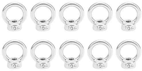 QANYEGN Ringmutter M6, 10 Stück Ringösen Edelstahl, Ringschraube Ösenmutter, Schraubösen ösenschraube für Seilmontage, Kabelseilzubehör und Hebezubehör