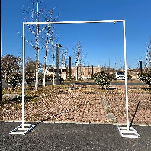 Arche De Mariage CarréE (RéTractable 3x3m), Support De Toile De Fond, Arche De 3m De Haut, pour Porte, Route Menant à Une FêTe en Plein Air dans Le Jardin,White