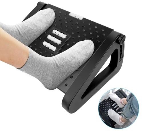 VFANDV Repose-Pieds de Bureau, Repose-Pieds Réglable en Hauteur Repose-Pieds Ergonomique Repose-Pieds, Antidérapant avec Fonction Massage pour la Maison le Bureau et Les Voyages