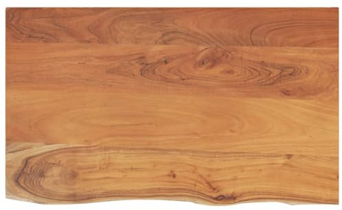 vidaXL Piano Bagno in Legno Massello di Acacia, Rettangolare 90x60x2,5 cm, Ripiano d'Appoggio