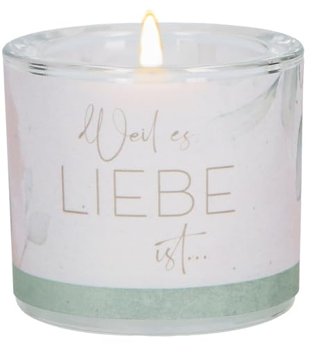Weil es Liebe ist . . .: LichtMoment | Edles Glaswindlicht mit Pergamentumleger, inklusive Geschenkverpackung, ideal als Hochzeitsgeschenk oder zur Verlobung