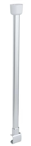 WENKO Deckenstütze Mod. Era Chrom Winkel-Duschvorhangschiene aus rostfreiem Aluminium in L-Form für elegante Badezimmergestaltung 57 cm Chrom