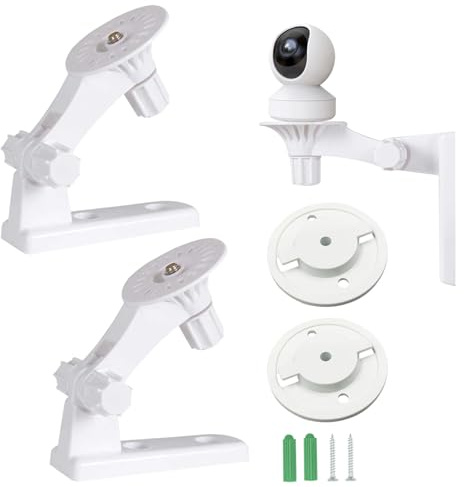 Soporte de pared/soporte de techo compatible con Tp-Link Tapo C225/C200/Tc70, Kasa Ec70/Kc410s/Reolink E1/E1 Pro cámara de vigilancia, con ángulo ajustable, rotación de 180 grados (2 juegos) (2)